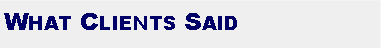 Text Box: What Clients Said